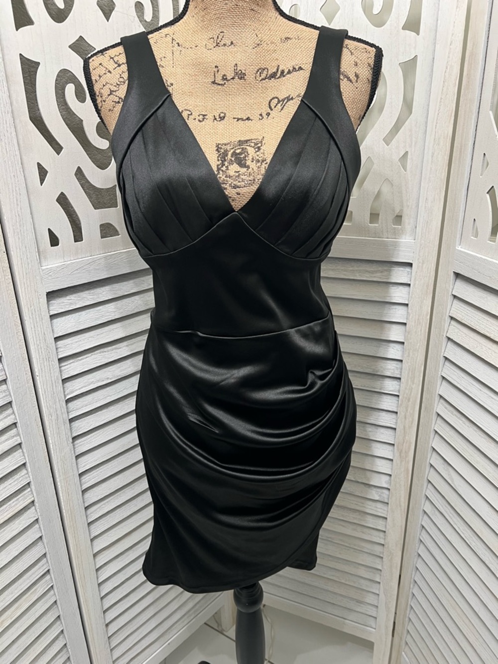 Metallic Shiny Black Mini Shein Dress